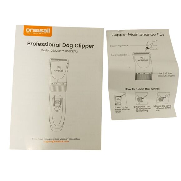 Oneisall 26225202-003DE Low Noise Rehargable Cordless Dog Shaver, Open Box - Picture 5 of 5